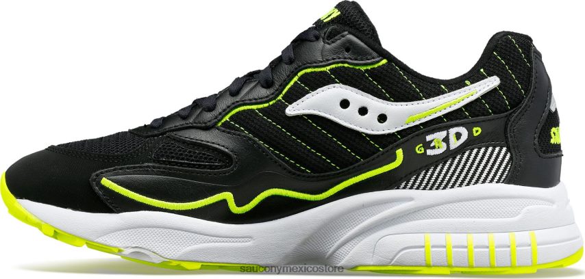 Saucony Huracán de rejilla 3d hombres blanco negro P4B2Z0197