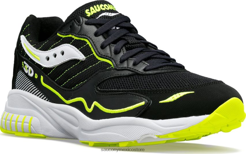 Saucony Huracán de rejilla 3d hombres blanco negro P4B2Z0197