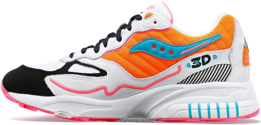 Saucony Huracán de rejilla 3d hombres blanco/naranja P4B2Z0200