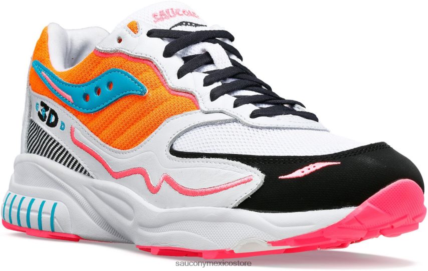 Saucony Huracán de rejilla 3d hombres blanco/naranja P4B2Z0200