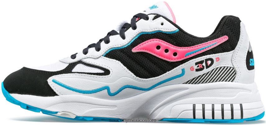 Saucony Huracán de rejilla 3d hombres blanco/negro/rosa P4B2Z0199