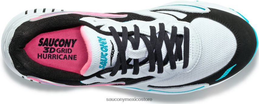 Saucony Huracán de rejilla 3d hombres blanco/negro/rosa P4B2Z0199