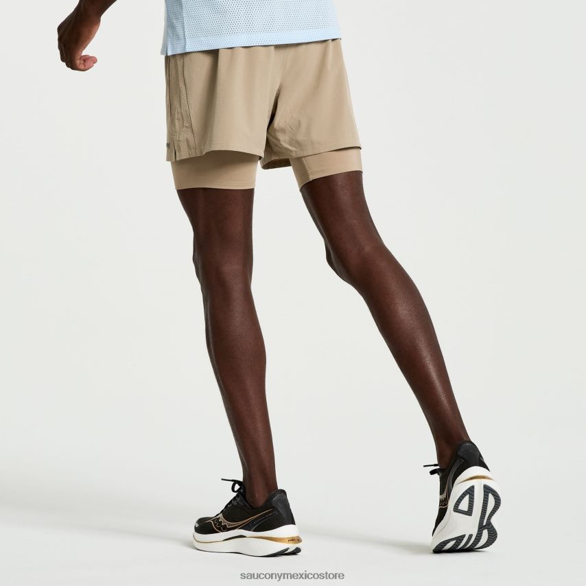 Saucony Outpace 4 2 en 1 corto hombres estaño P4B2Z0392