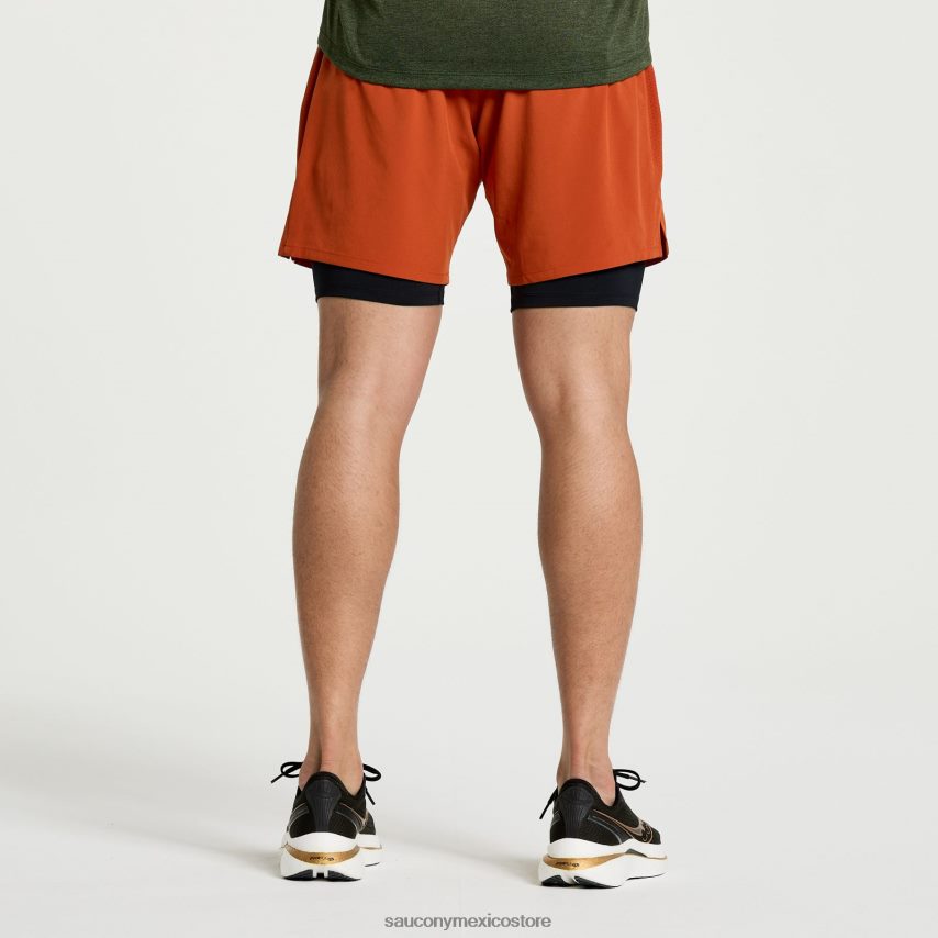 Saucony Outpace 7 2 en 1 corto hombres lava P4B2Z0390