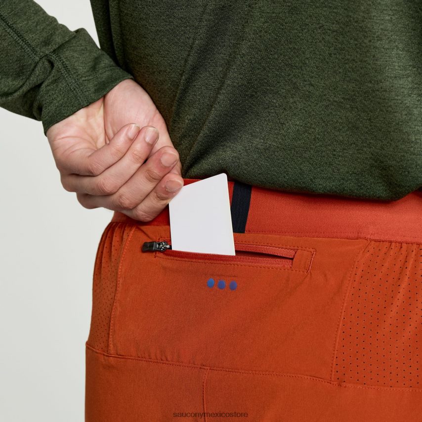 Saucony Outpace 7 2 en 1 corto hombres lava P4B2Z0390