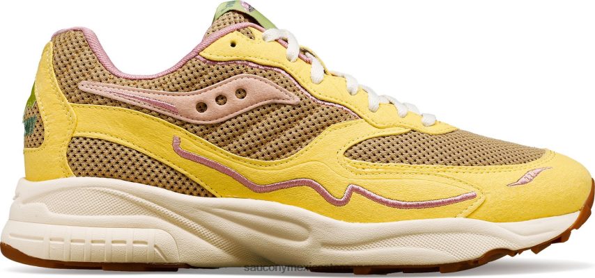 Saucony Seta de huracán de rejilla 3d hombres bronceado/amarillo claro P4B2Z0180