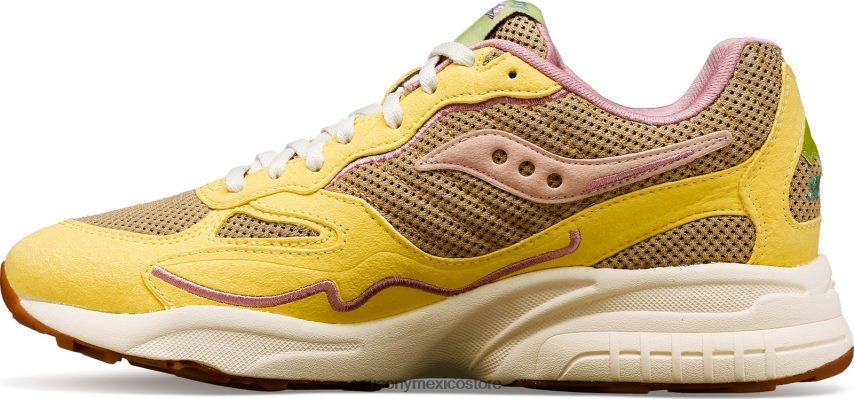 Saucony Seta de huracán de rejilla 3d hombres bronceado/amarillo claro P4B2Z0180