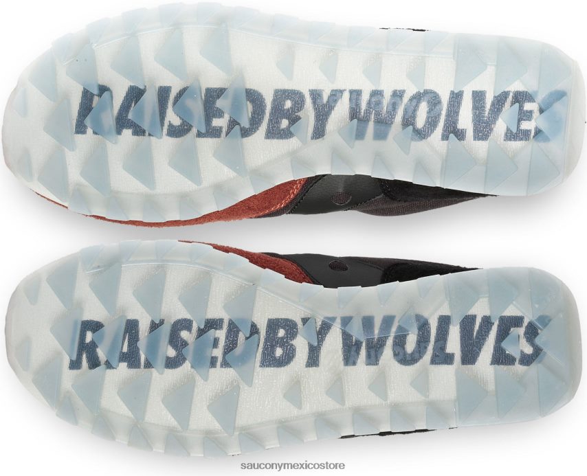 Saucony X criado por lobos jazz 81 hombres gris negro P4B2Z0298