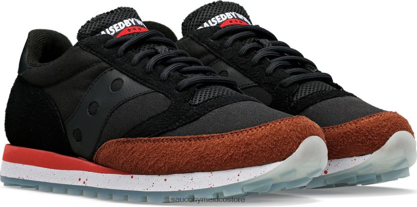 Saucony X criado por lobos jazz 81 hombres gris negro P4B2Z0298
