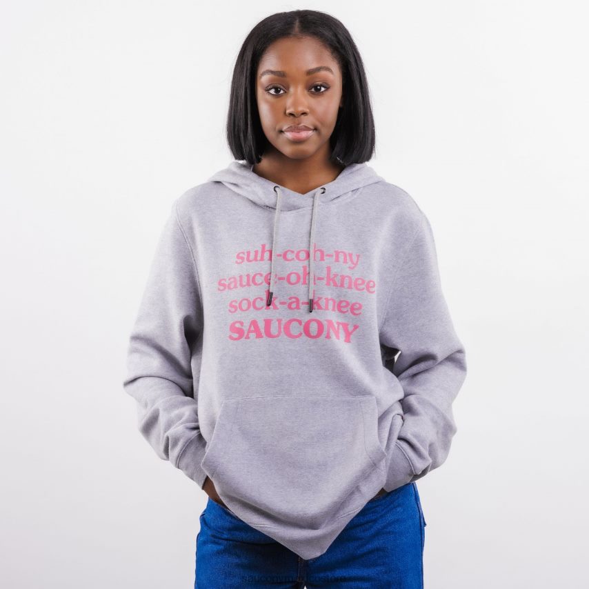 Saucony X frank cooke descansado sudadera con capucha hombres brezo gris claro P4B2Z0360