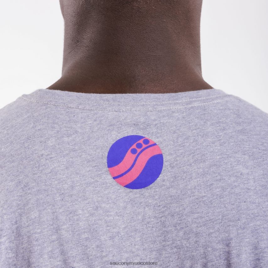 Saucony X frank cooke descansó camiseta hombres brezo gris claro P4B2Z0351