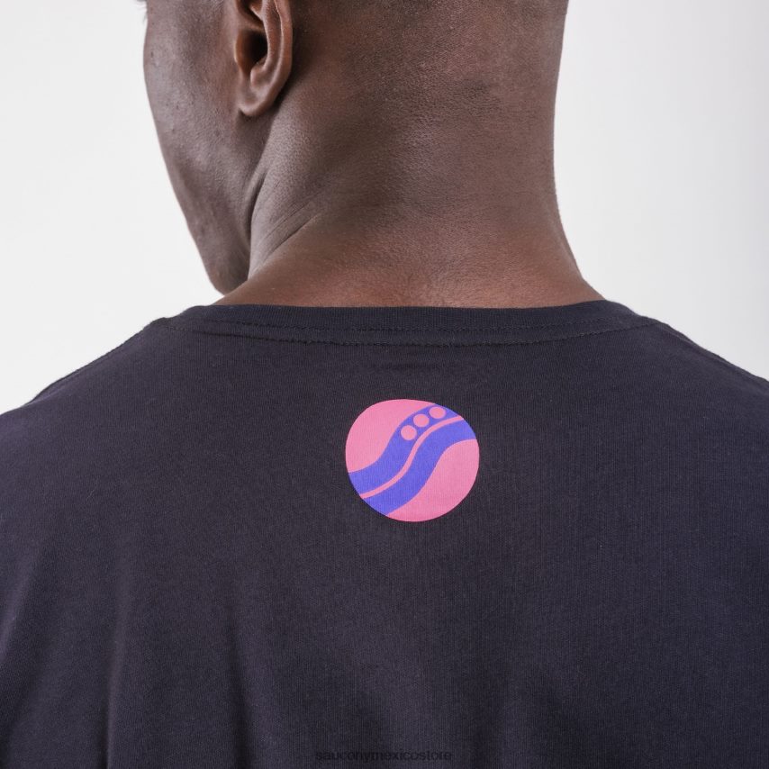 Saucony X frank cooke descansó camiseta hombres negro P4B2Z0350