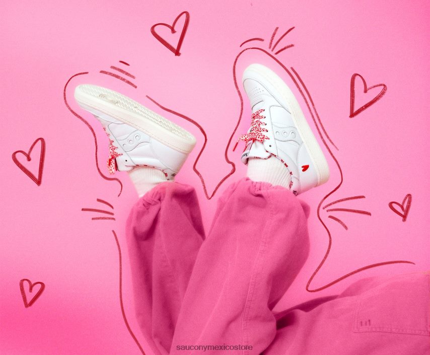 Saucony calle corte de jazz de san valentín mujer blanco P4B2Z0704