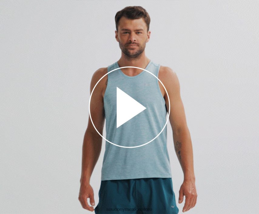 Saucony camiseta de cronómetro hombres brezo de lluvia P4B2Z0310