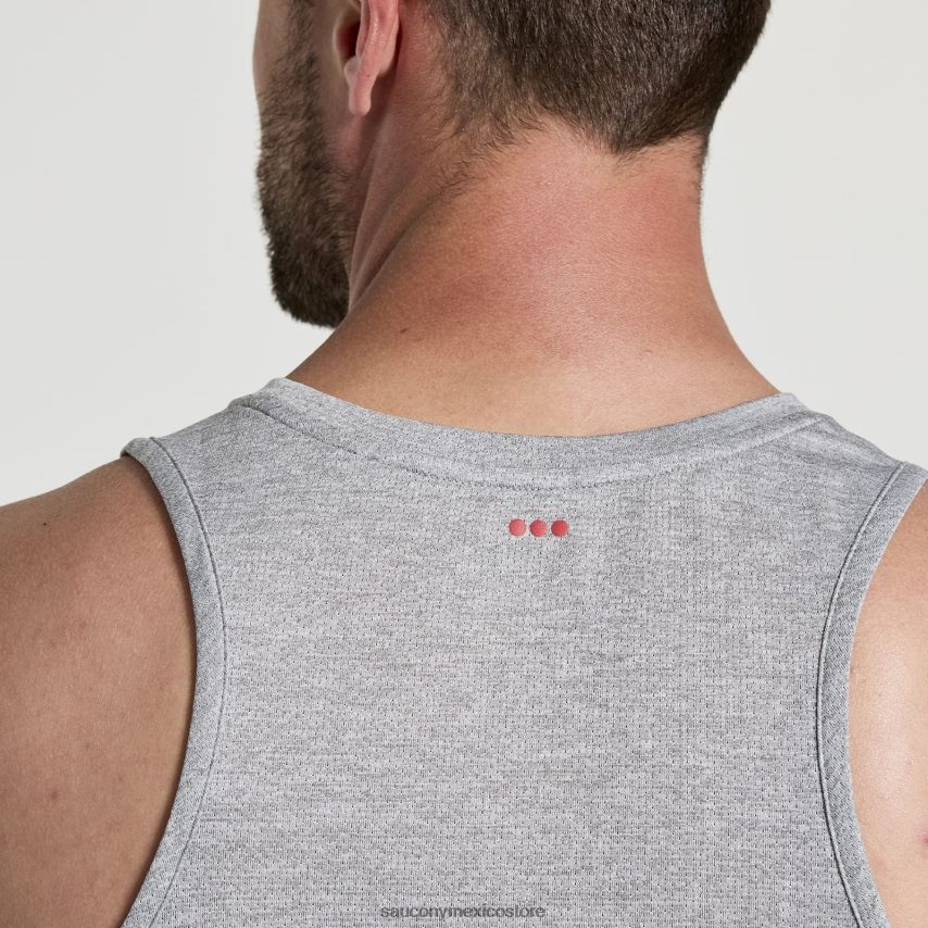 Saucony camiseta de cronómetro hombres brezo gris claro P4B2Z0308