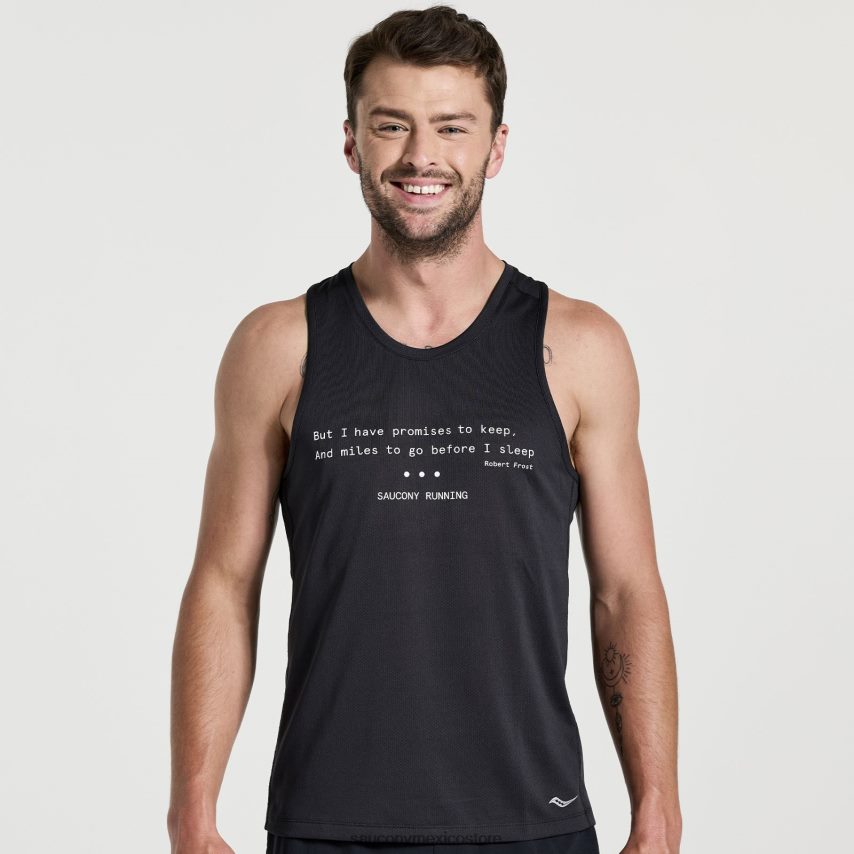 Saucony camiseta de cronómetro hombres gráfico negro P4B2Z0306