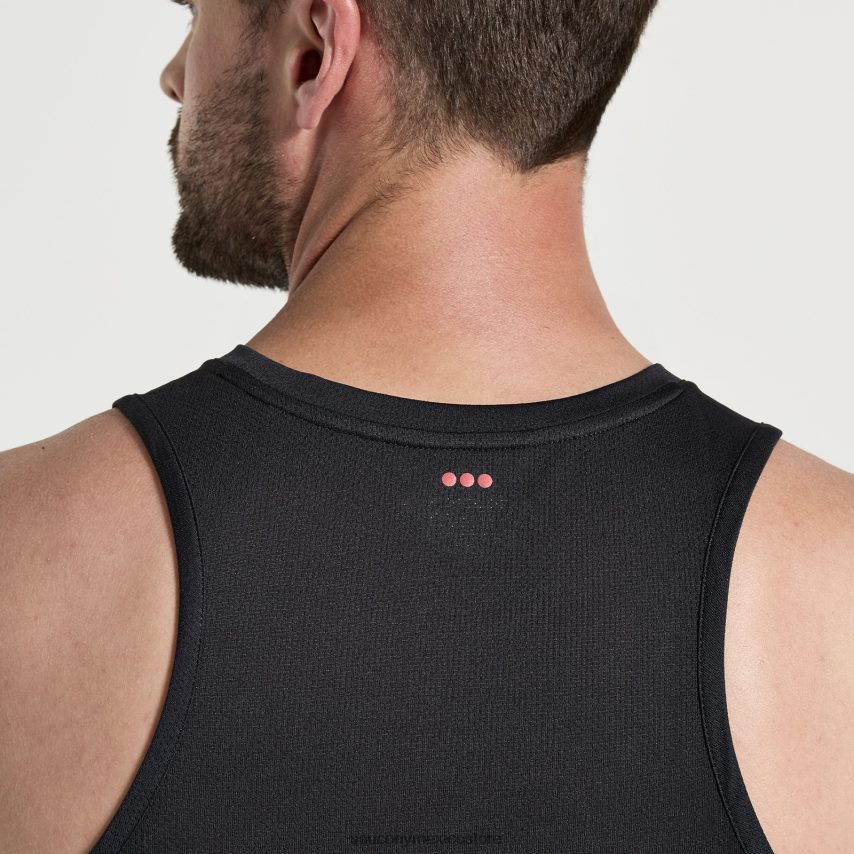 Saucony camiseta de cronómetro hombres gráfico negro P4B2Z0306