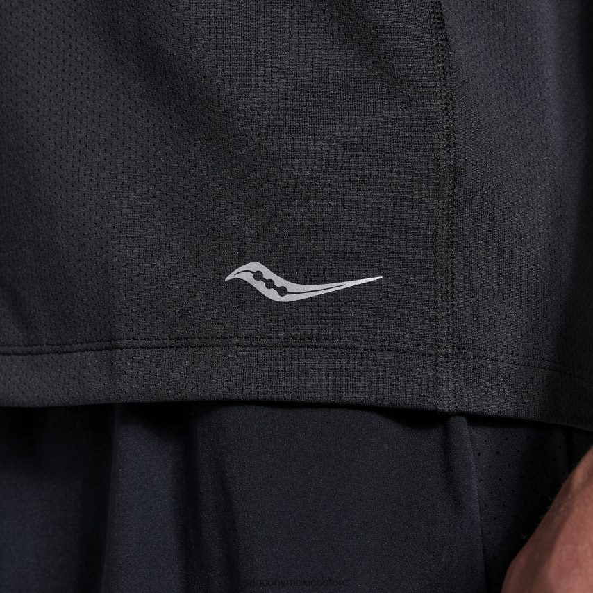 Saucony camiseta de cronómetro hombres gráfico negro P4B2Z0306