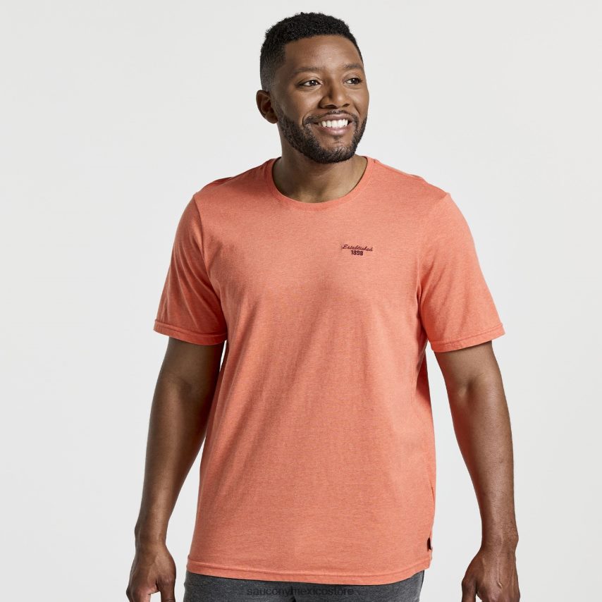 Saucony camiseta descansada hombres brezo brasa P4B2Z0356