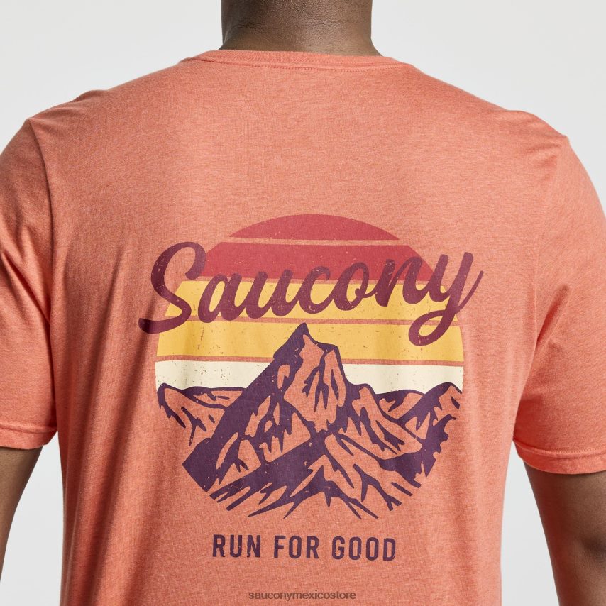 Saucony camiseta descansada hombres brezo brasa P4B2Z0356