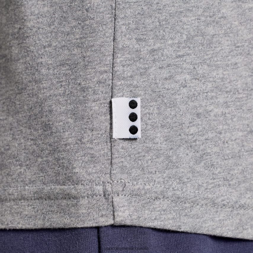 Saucony camiseta descansada hombres gráfico de brezo gris claro P4B2Z0354