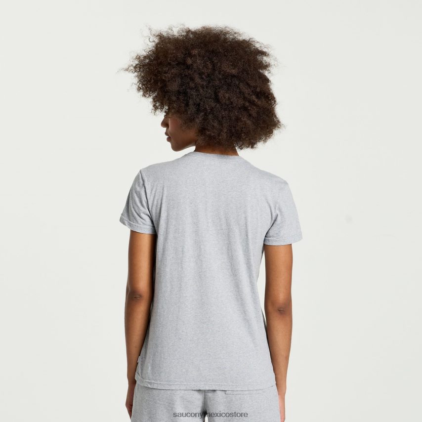 Saucony camiseta descansada mujer gráfico de brezo gris claro P4B2Z0788