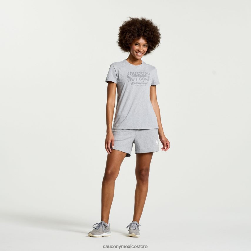 Saucony camiseta descansada mujer gráfico de brezo gris claro P4B2Z0788