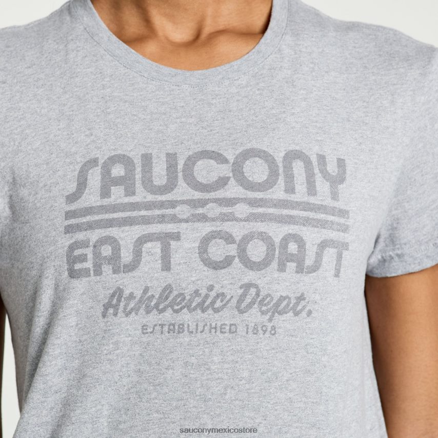Saucony camiseta descansada mujer gráfico de brezo gris claro P4B2Z0788