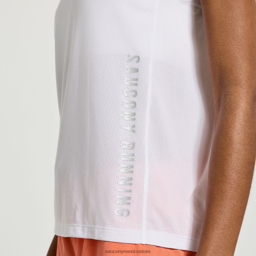 Saucony camiseta gráfica de cronómetro mujer gráfico blanco P4B2Z0758