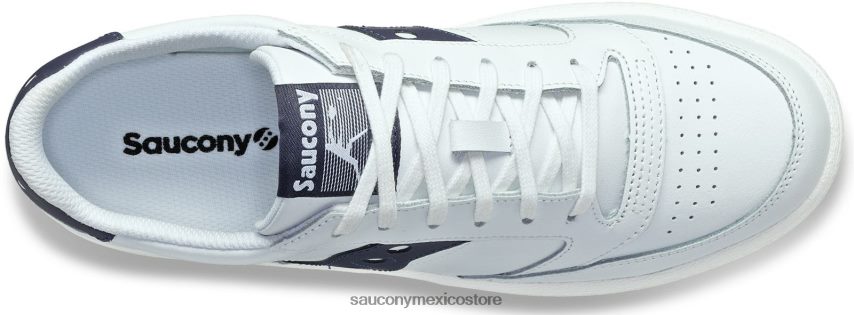 Saucony cancha de jazz pu hombres naval Blanca P4B2Z0238