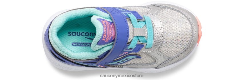 Saucony cohesión 14 aire acondicionado jr zapatilla de deporte niños plata/bígaro/turq P4B2Z0921