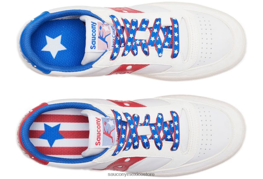Saucony corte de jazz 1776 hombres blanco rojo P4B2Z0176