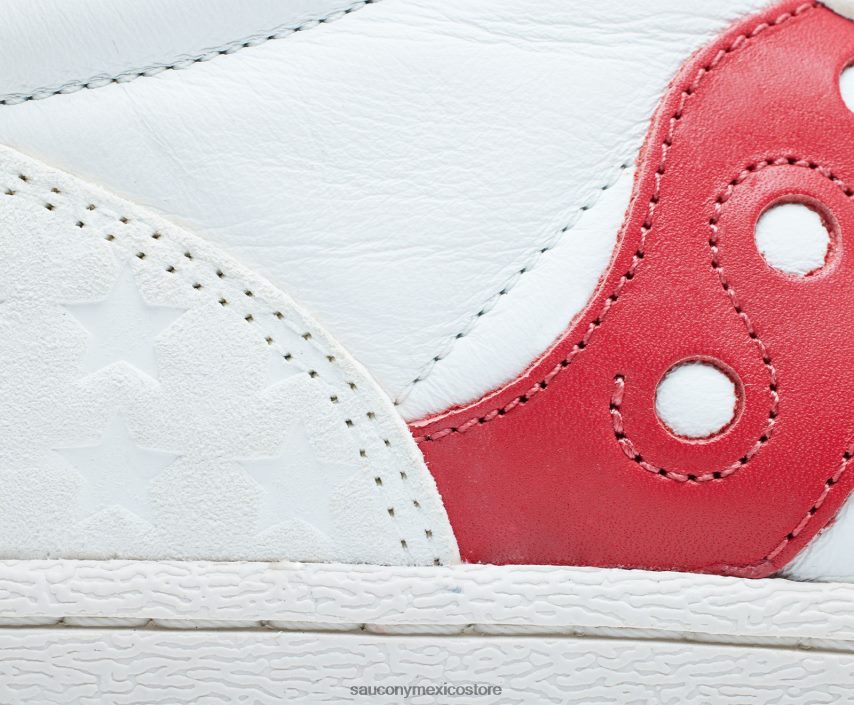 Saucony corte de jazz 1776 hombres blanco rojo P4B2Z0176