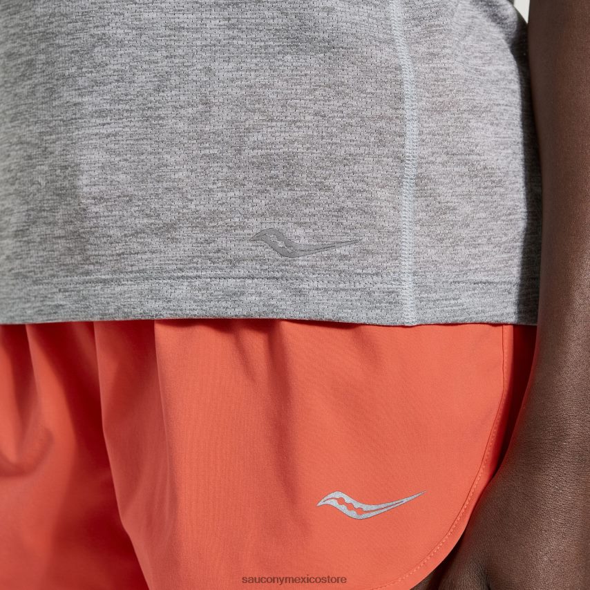 Saucony cronómetro de manga corta mujer brezo gris claro P4B2Z0732