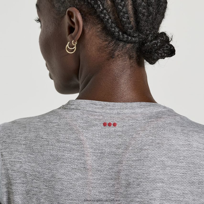 Saucony cronómetro de manga corta mujer brezo gris claro P4B2Z0732