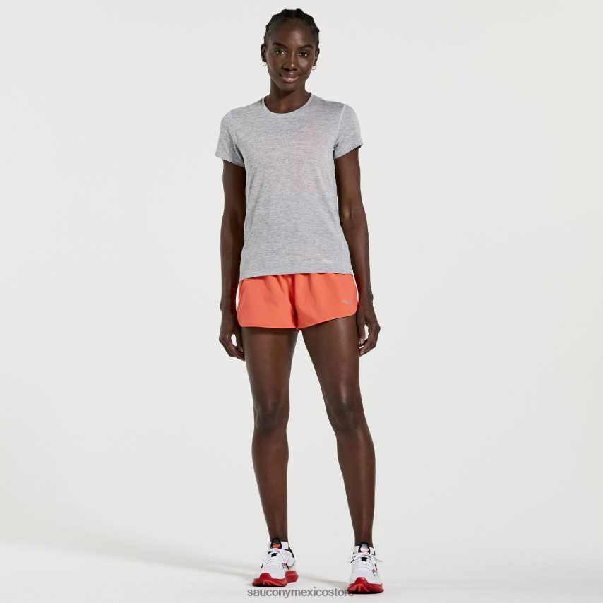 Saucony cronómetro de manga corta mujer brezo gris claro P4B2Z0732