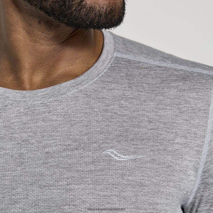 Saucony cronómetro de manga larga hombres brezo gris claro P4B2Z0340