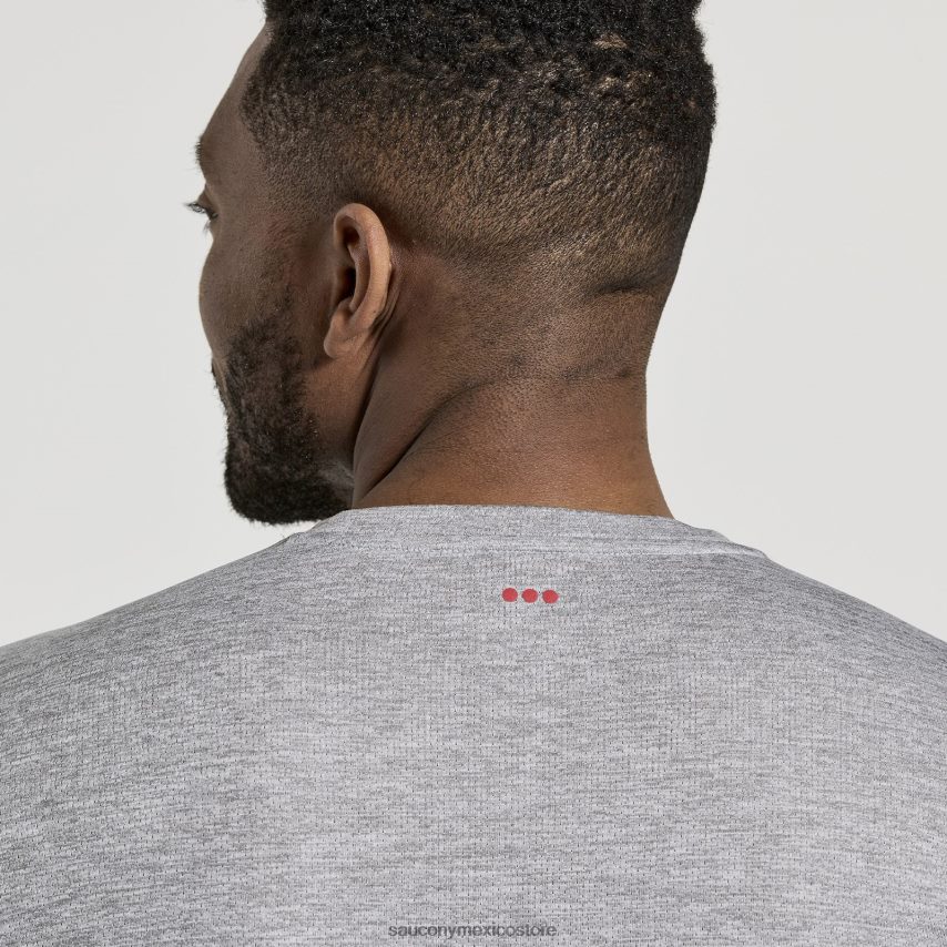 Saucony cronómetro de manga larga hombres brezo gris claro P4B2Z0340