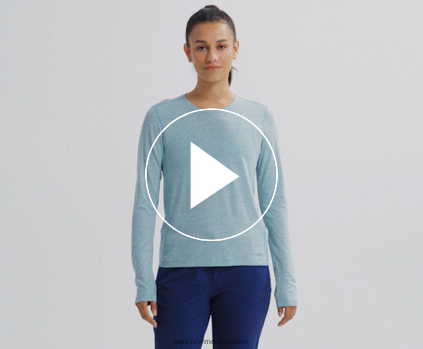 Saucony cronómetro de manga larga mujer brezo de lluvia P4B2Z0745