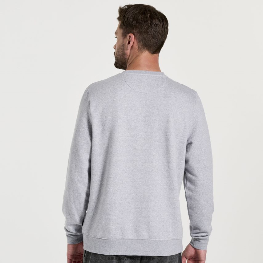 Saucony cuello redondo descansado hombres brezo gris claro P4B2Z0374