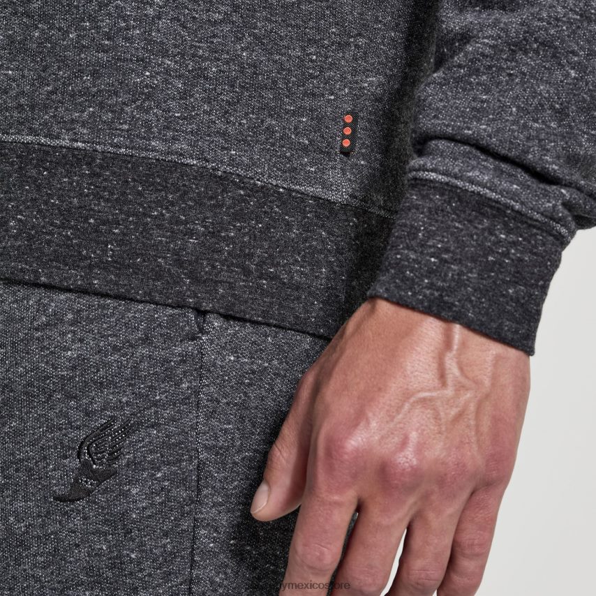 Saucony cuello redondo descansado hombres brezo negro P4B2Z0372