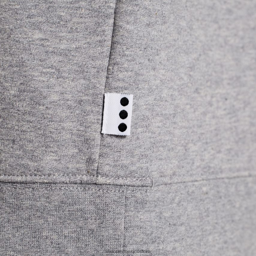 Saucony cuello redondo descansado hombres gráfico de brezo gris claro P4B2Z0370