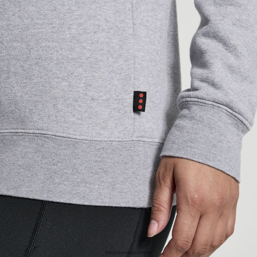 Saucony cuello redondo descansado mujer brezo gris claro P4B2Z0778