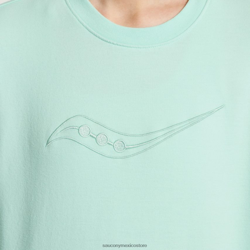 Saucony cuello redondo descansado mujer gráfico de la atmósfera P4B2Z0777