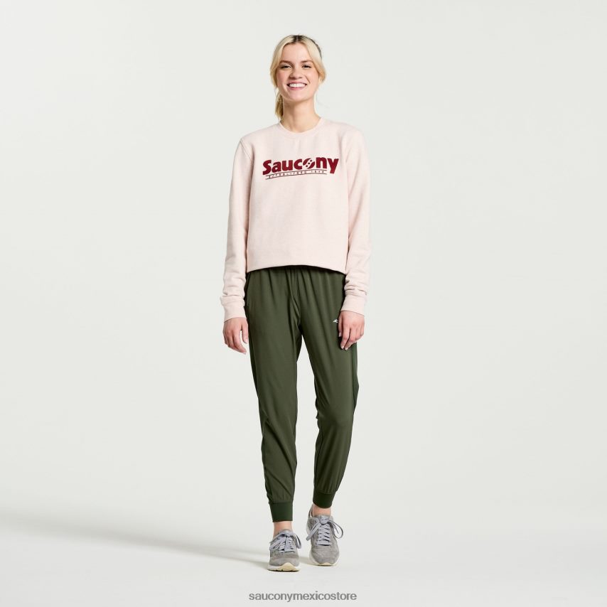 Saucony cuello redondo descansado mujer gráfico sepia rosa brezo P4B2Z0780