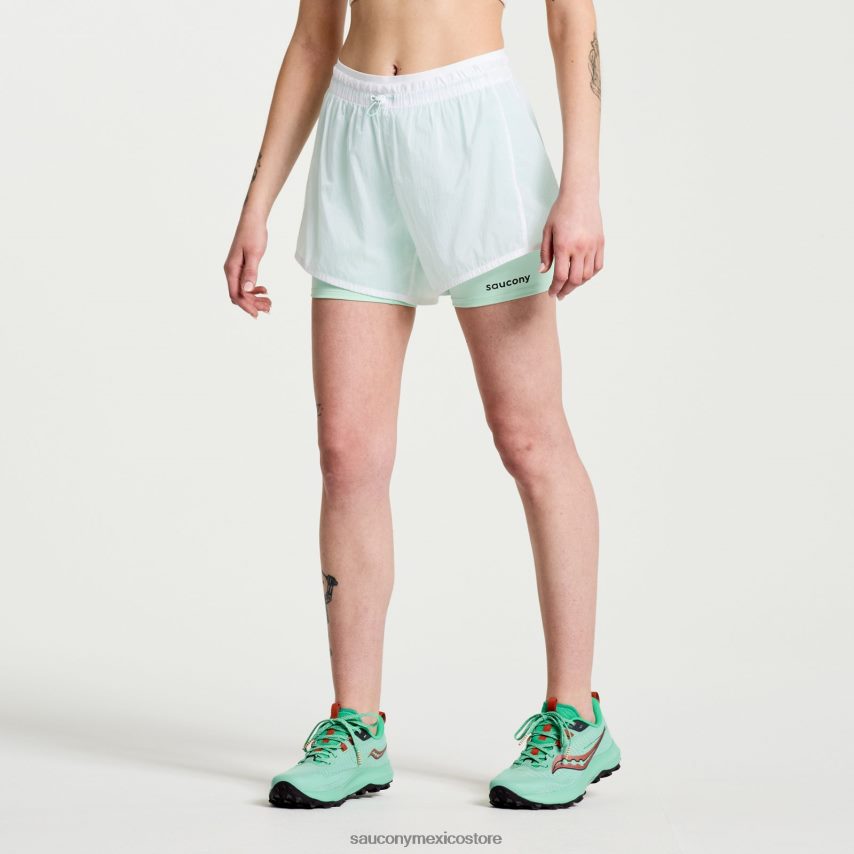 Saucony eleva 4 2 en 1 corto mujer blanco P4B2Z0824