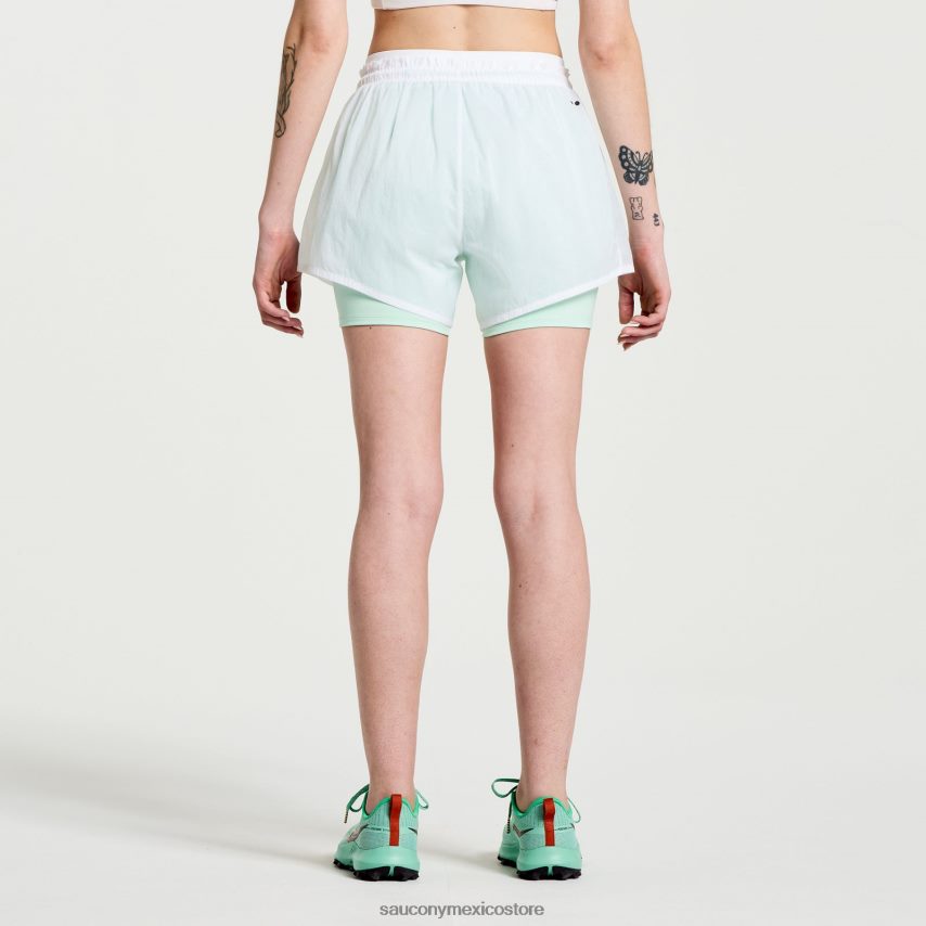 Saucony eleva 4 2 en 1 corto mujer blanco P4B2Z0824