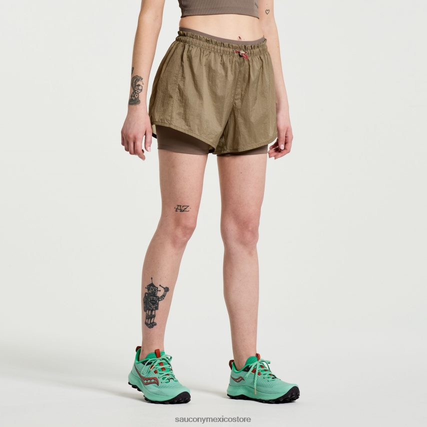 Saucony eleva 4 2 en 1 corto mujer estaño P4B2Z0823