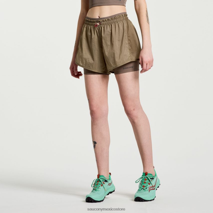 Saucony eleva 4 2 en 1 corto mujer estaño P4B2Z0823