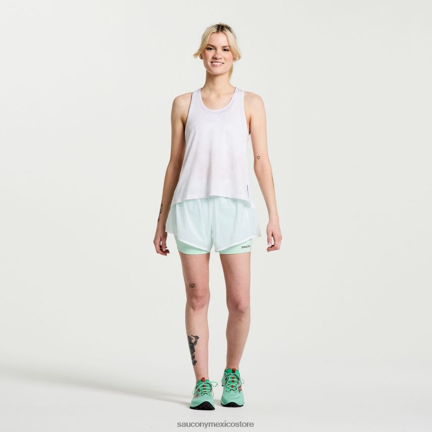 Saucony elevar la parte superior del tanque mujer estampado tie-dye blanco P4B2Z0751